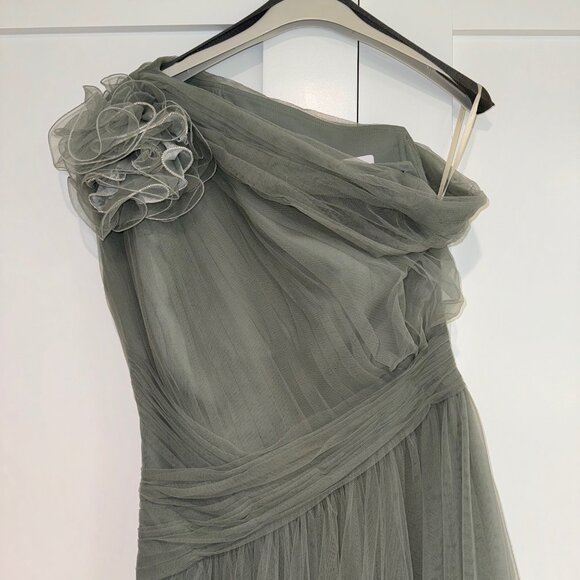 Gemy Maalouf Dress (Mint Long Dress With Flower Design) - Picture 9 of 9